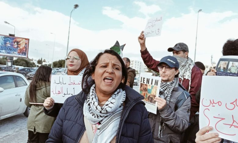 وقفة في تونس رفضًا لعدوان السلطة على جنين